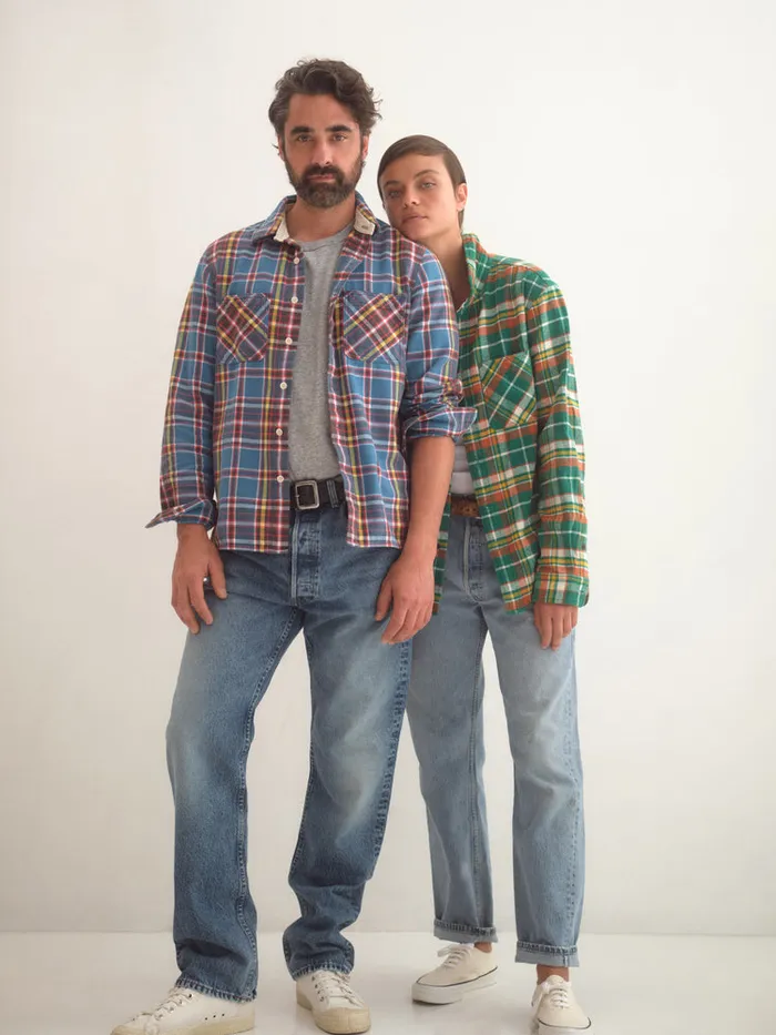 Men Alex Mill Shirts Chore Shirt In Green Plaid Flannel