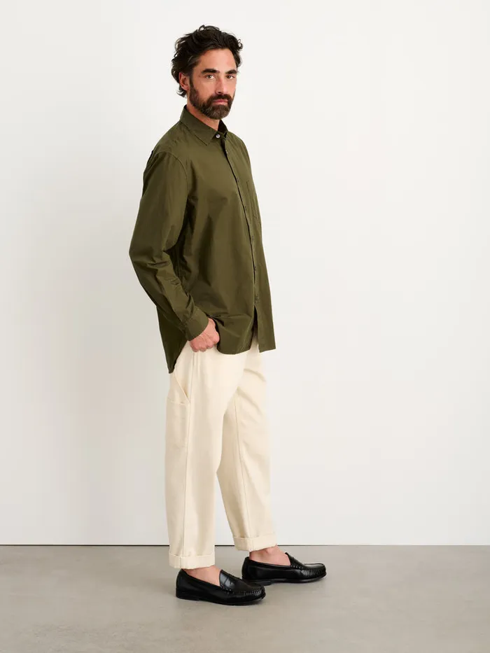 Men Alex Mill Shirts Easy Shirt In Paper Poplin Military Olive