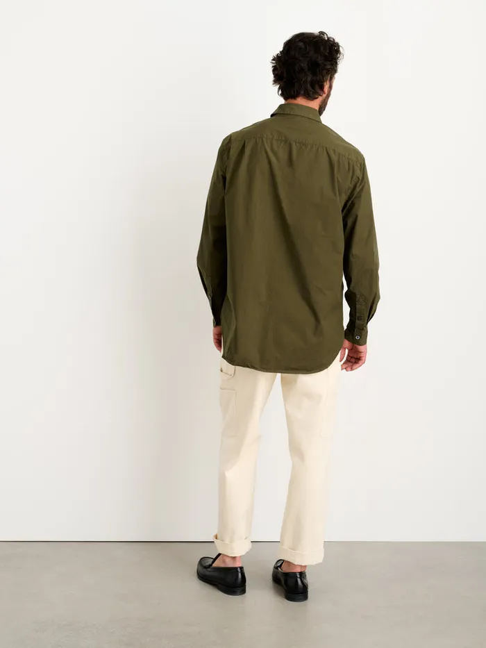 Men Alex Mill Shirts Easy Shirt In Paper Poplin Military Olive