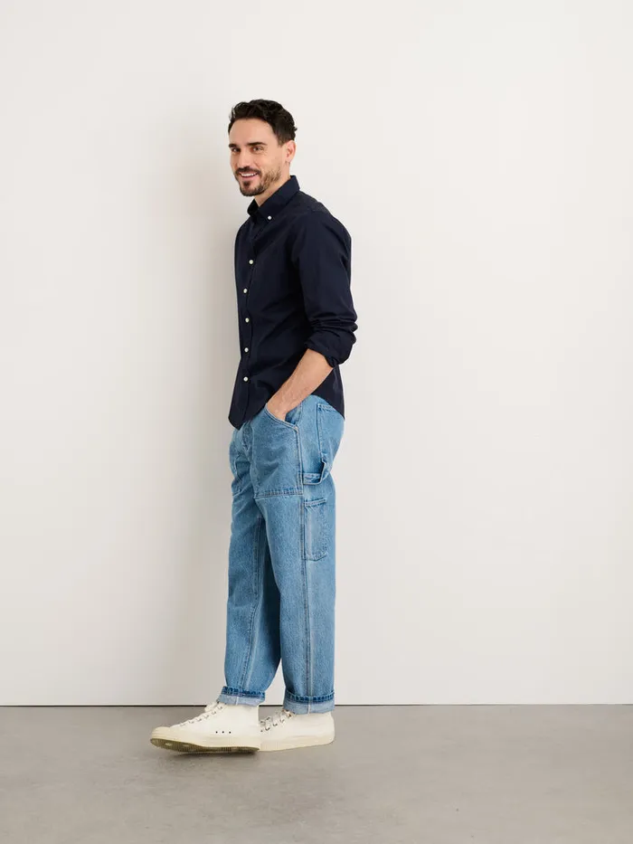 Men Alex Mill Shirts Mill Shirt In Paper Poplin Dark Navy