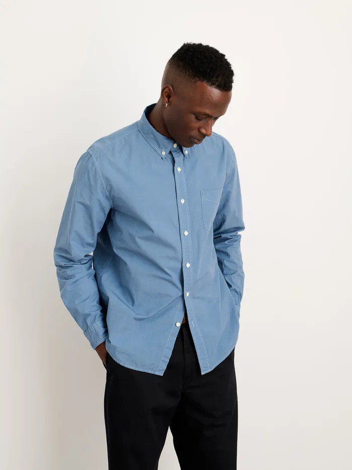 Men Alex Mill Shirts Mill Shirt In Paper Poplin Faded Delft Blue