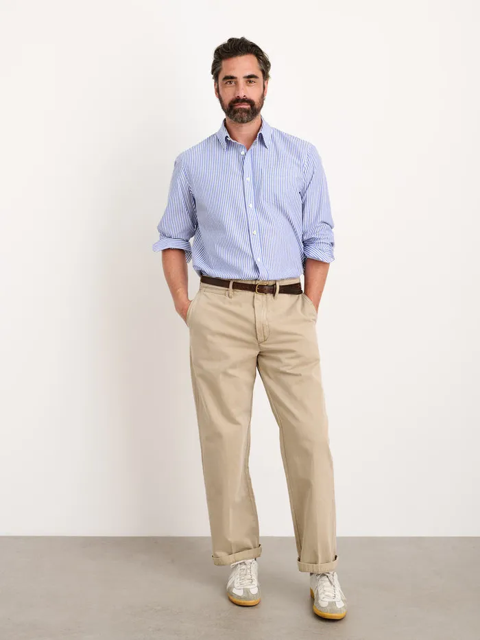 Men Alex Mill Shirts Mill Shirt In Striped Portuguese Poplin Bluewhite