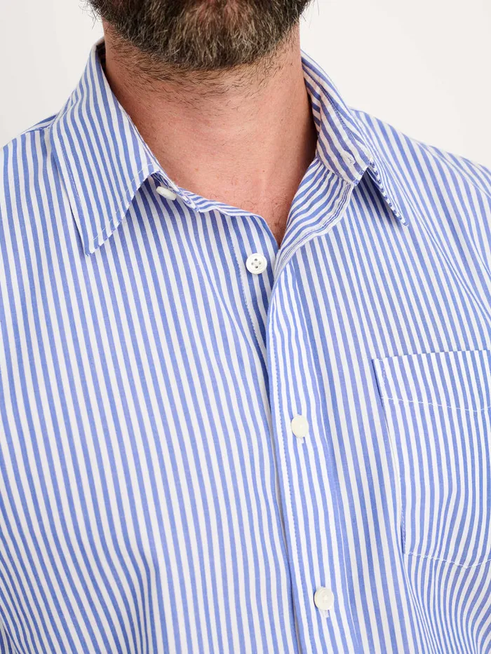 Men Alex Mill Shirts Mill Shirt In Striped Portuguese Poplin Bluewhite