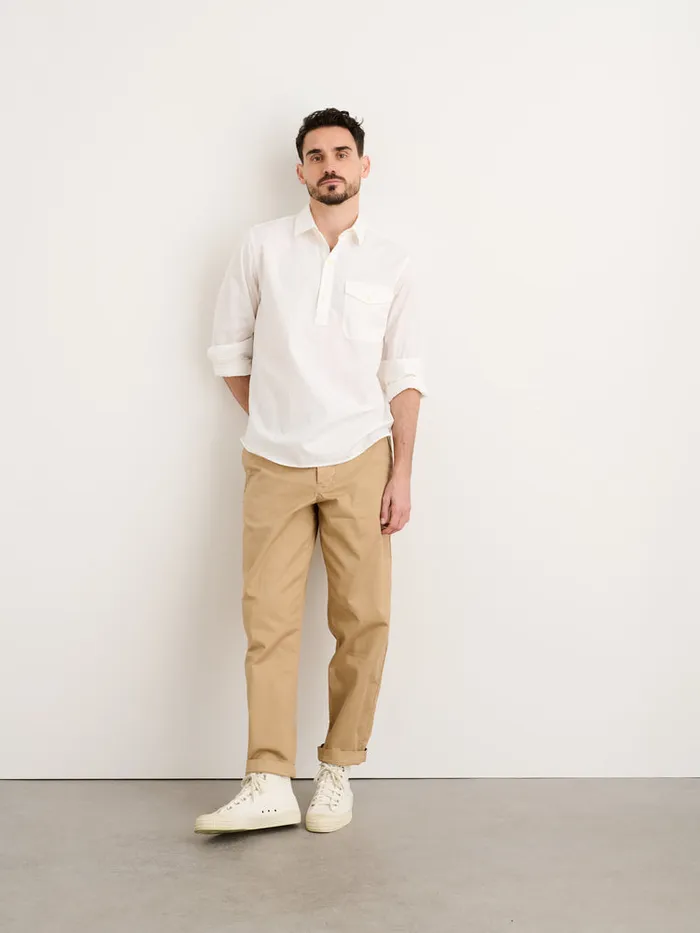 Men Alex Mill Shirts Popover Shirt In Cotton Twill White