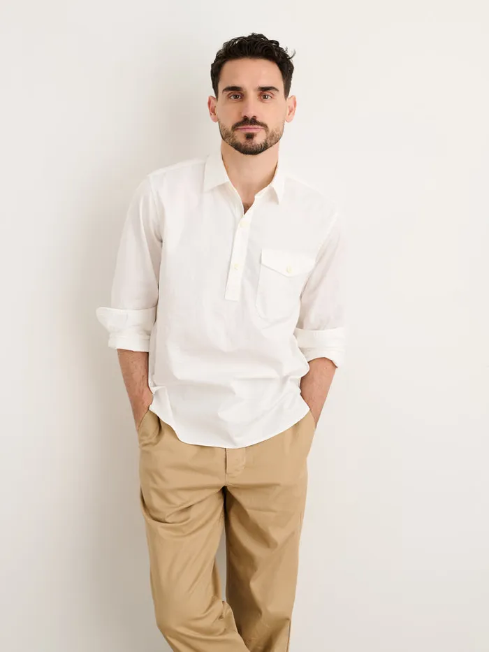 Men Alex Mill Shirts Popover Shirt In Cotton Twill White