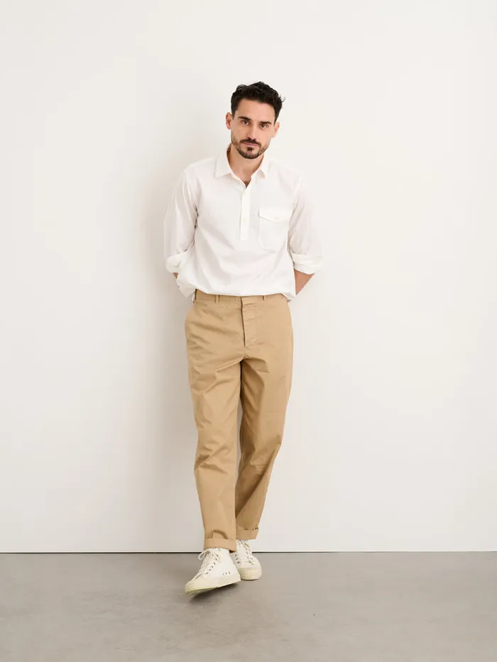 Men Alex Mill Shirts Popover Shirt In Cotton Twill White