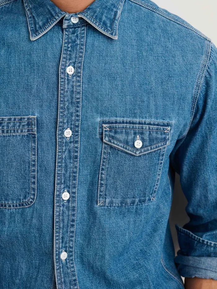 Men Alex Mill Shirts Work Shirt In Washed Denim