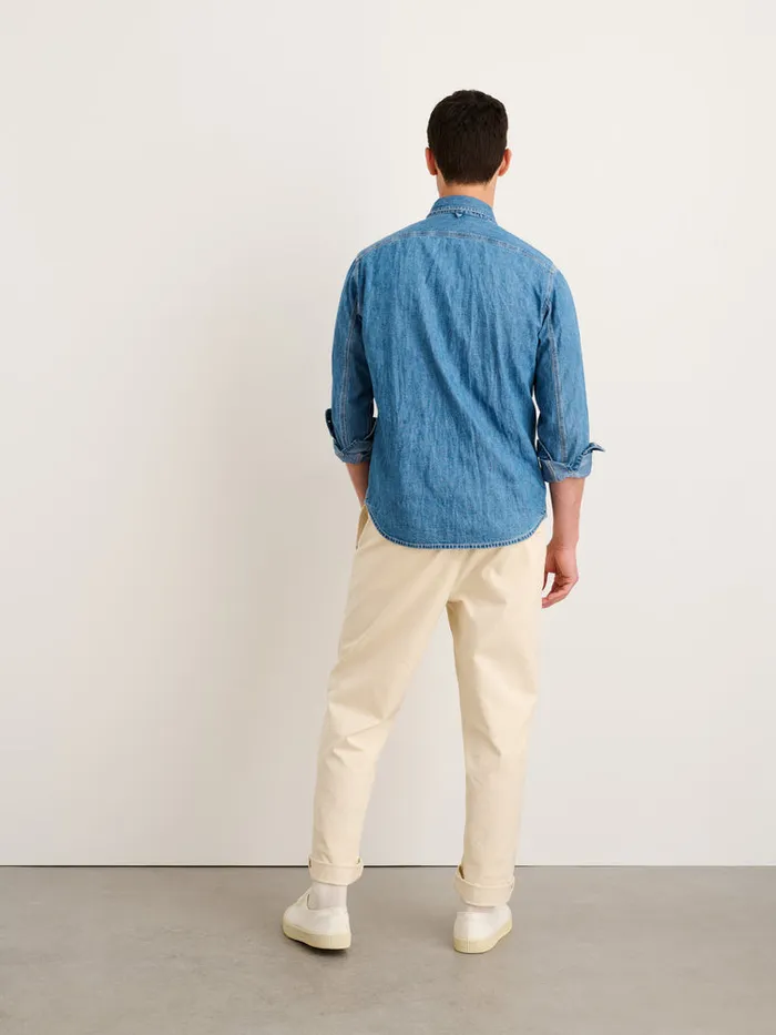 Men Alex Mill Shirts Work Shirt In Washed Denim