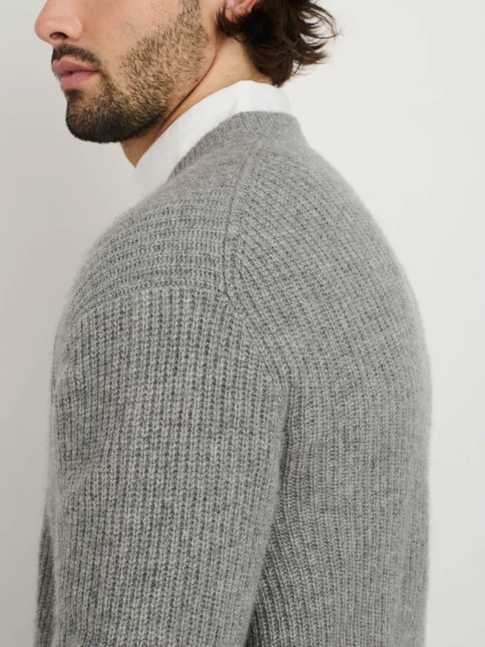 Men Alex Mill Sweaters Sweatshirts Jordan Sweater In Washed Cashmere Heather Grey