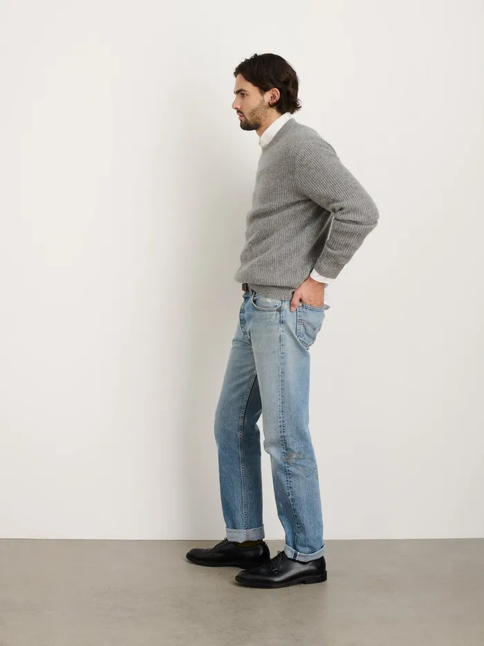 Men Alex Mill Sweaters Sweatshirts Jordan Sweater In Washed Cashmere Heather Grey