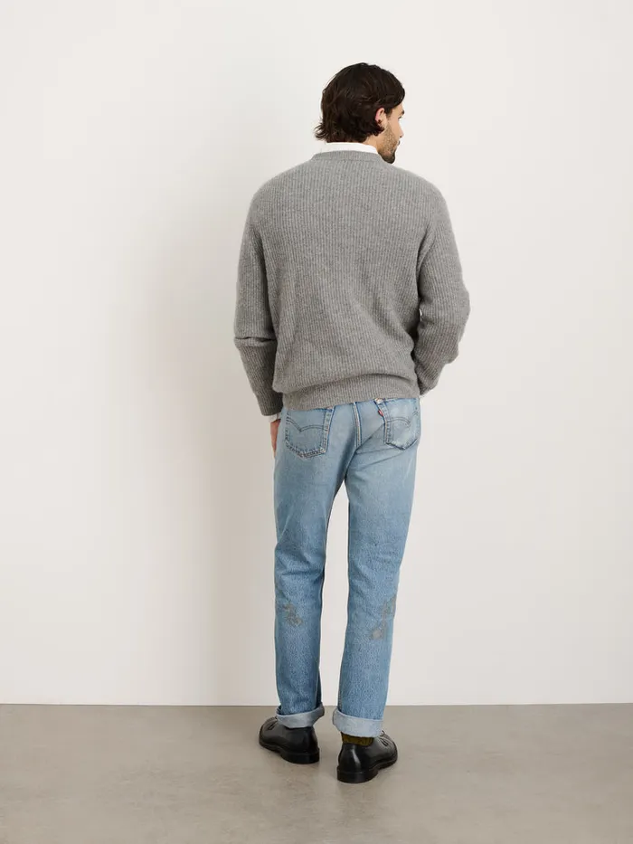 Men Alex Mill Sweaters Sweatshirts Jordan Sweater In Washed Cashmere Heather Grey