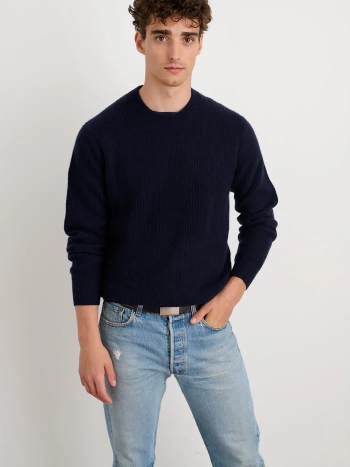 Men Alex Mill Sweaters Sweatshirts Jordan Sweater In Washed Cashmere Navy