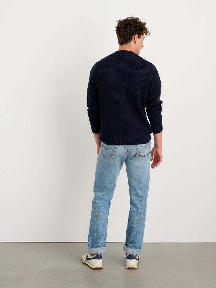 Men Alex Mill Sweaters Sweatshirts Jordan Sweater In Washed Cashmere Navy
