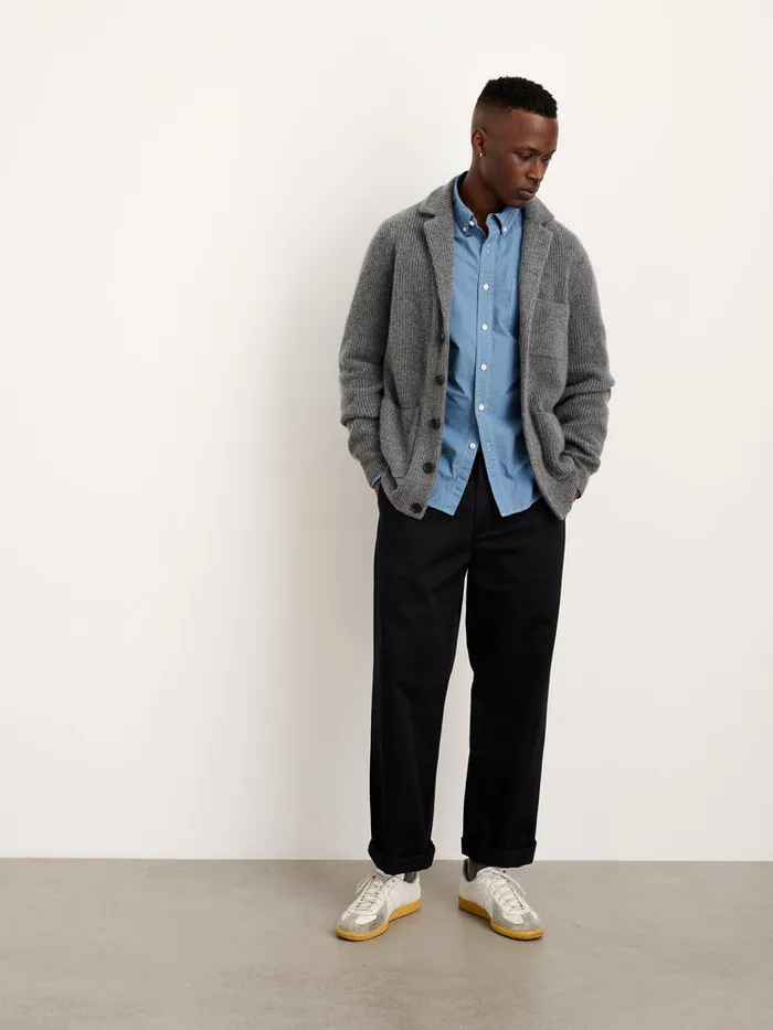 Men Alex Mill Sweaters Sweatshirts Mitchell Cardigan In Washed Cashmere Heather Pewter