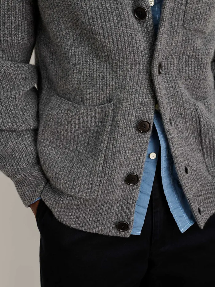 Men Alex Mill Sweaters Sweatshirts Mitchell Cardigan In Washed Cashmere Heather Pewter
