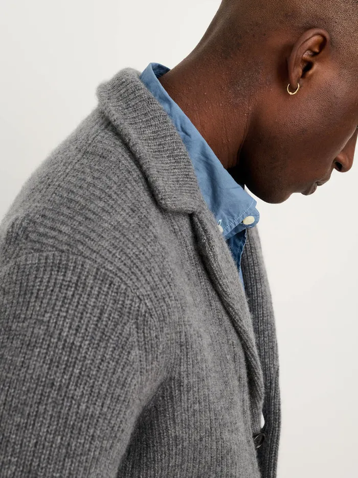 Men Alex Mill Sweaters Sweatshirts Mitchell Cardigan In Washed Cashmere Heather Pewter
