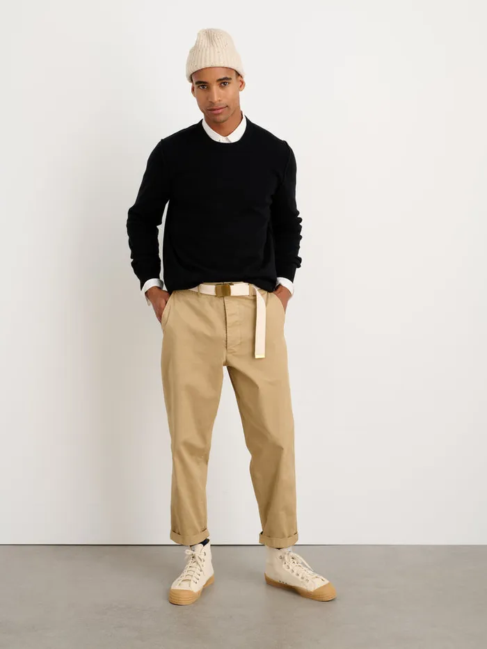 Men Alex Mill Sweaters Sweatshirts Reverse Seam Sweater In Superfine Merino Wool Black