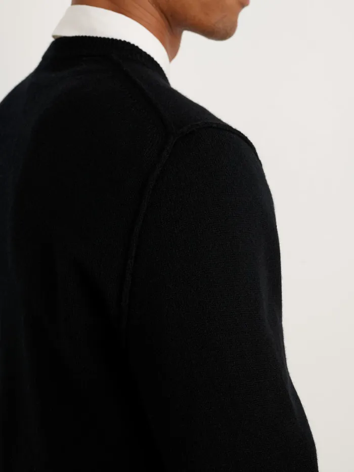 Men Alex Mill Sweaters Sweatshirts Reverse Seam Sweater In Superfine Merino Wool Black