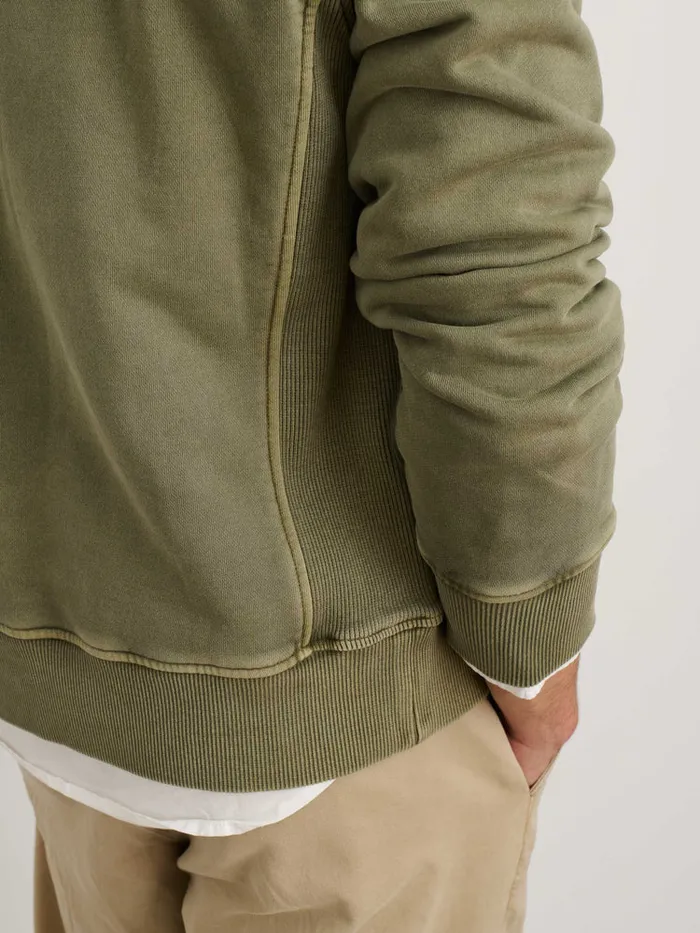 Men Alex Mill Sweaters Sweatshirts Som Half Zip Sweatshirt In Fleece Olive