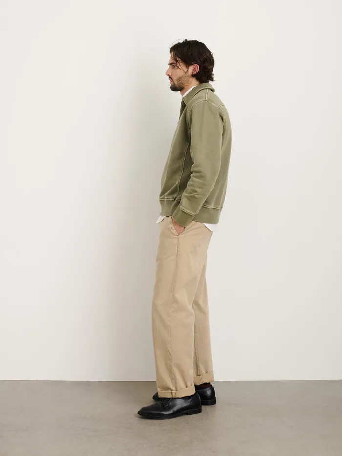 Men Alex Mill Sweaters Sweatshirts Som Half Zip Sweatshirt In Fleece Olive