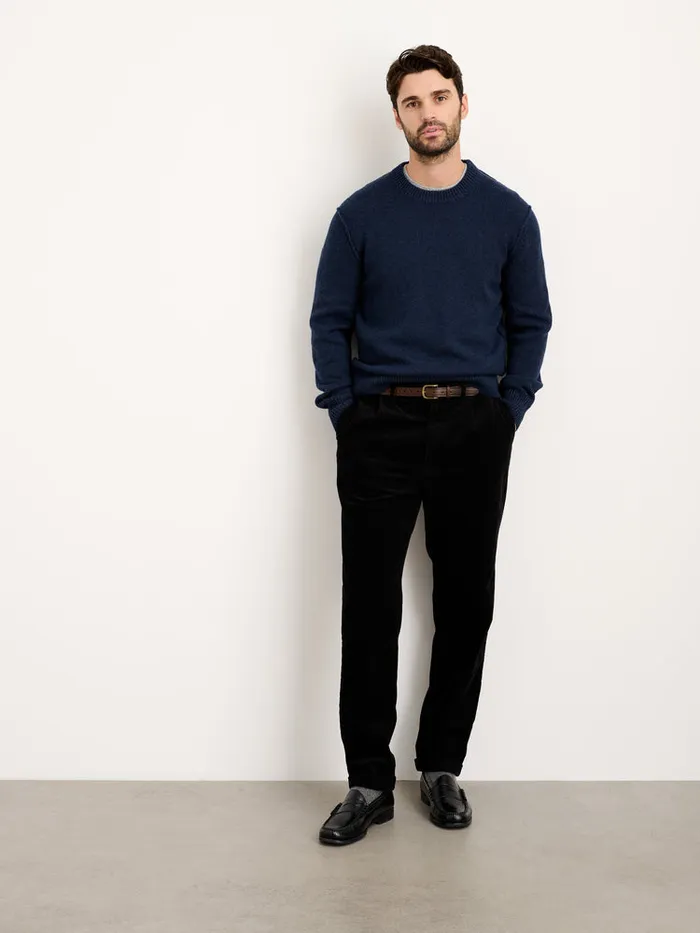 Men Alex Mill Sweaters Sweatshirts Weston Pullover In Wool Cotton Heather Navy