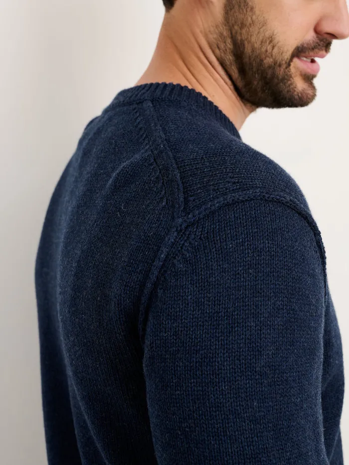 Men Alex Mill Sweaters Sweatshirts Weston Pullover In Wool Cotton Heather Navy