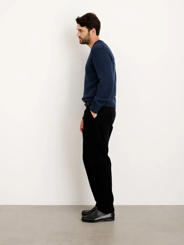 Men Alex Mill Sweaters Sweatshirts Weston Pullover In Wool Cotton Heather Navy