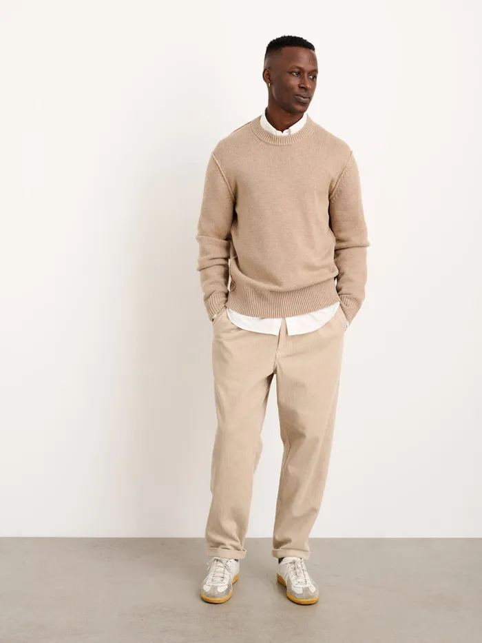 Men Alex Mill Sweaters Sweatshirts Weston Pullover In Wool Cotton Heather Oatmeal