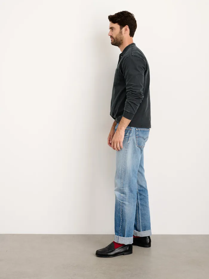 Men Alex Mill Tees Polos Allan Henley In Heavyweight Jersey Washed Black