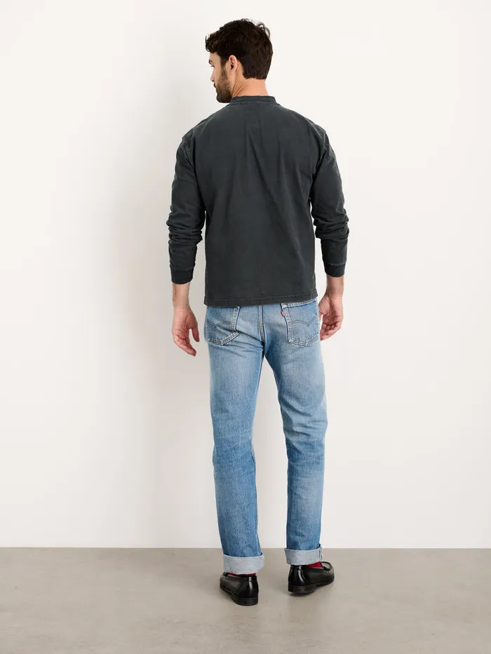 Men Alex Mill Tees Polos Allan Henley In Heavyweight Jersey Washed Black