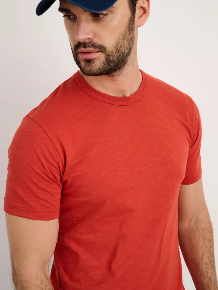 Men Alex Mill Tees Polos Standard TShirt In Slub Cotton Barn Red