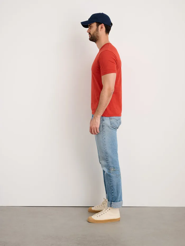 Men Alex Mill Tees Polos Standard TShirt In Slub Cotton Barn Red