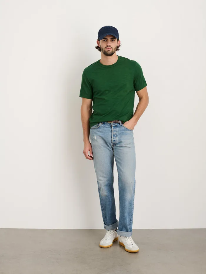 Men Alex Mill Tees Polos Standard T Shirt In Slub Cotton Emerald
