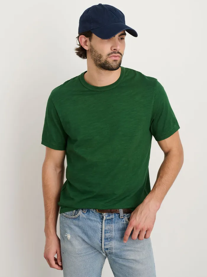 Men Alex Mill Tees Polos Standard T Shirt In Slub Cotton Emerald