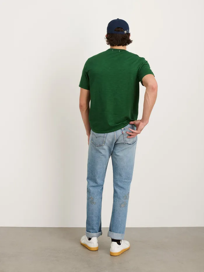 Men Alex Mill Tees Polos Standard T Shirt In Slub Cotton Emerald