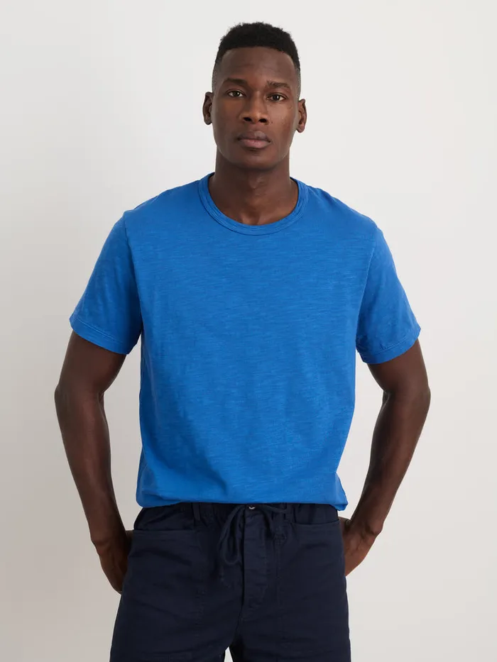 Men Alex Mill Tees Polos Standard T Shirt In Slub Cotton Washed Cobalt