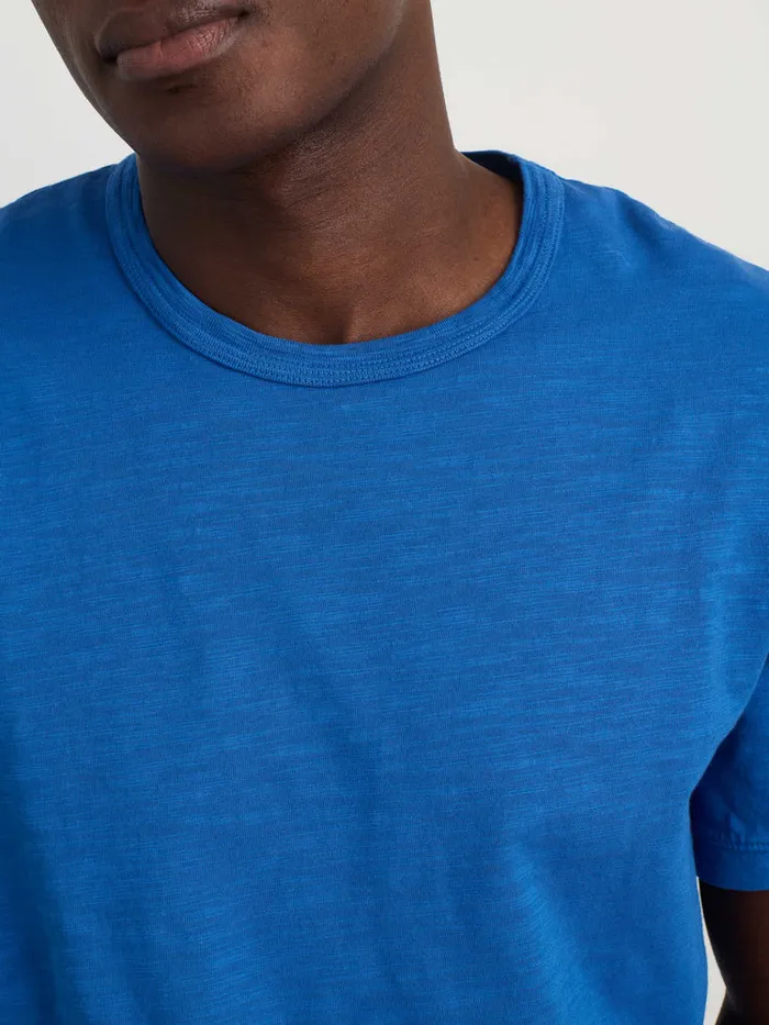 Men Alex Mill Tees Polos Standard T Shirt In Slub Cotton Washed Cobalt