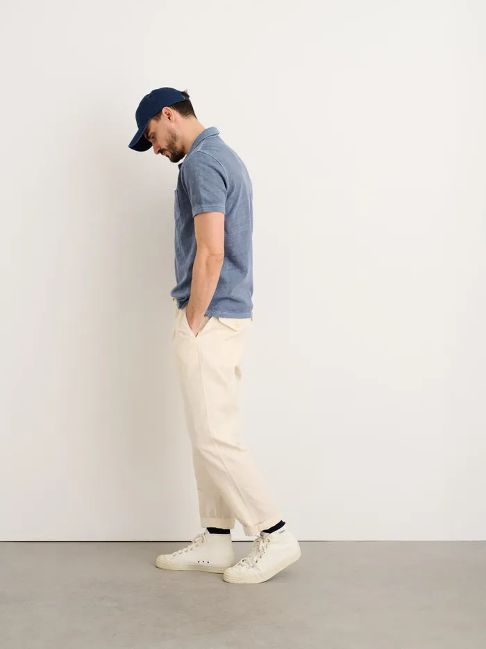 Men Alex Mill Tees Polos Vintage Wash Polo Faded Blue