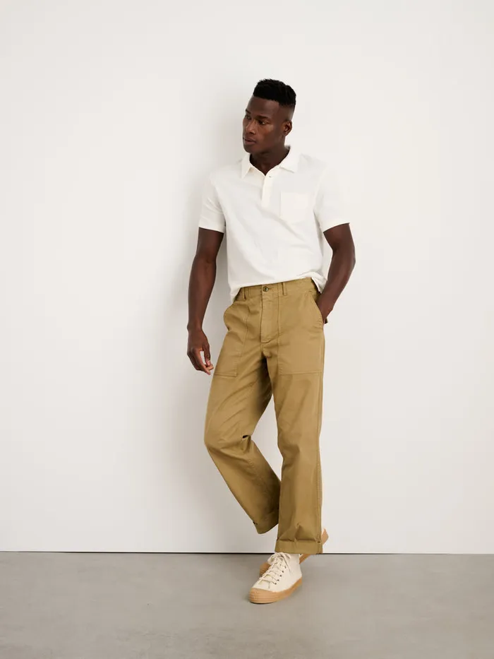 Men Alex Mill Tees Polos Vintage Wash Polo Off White