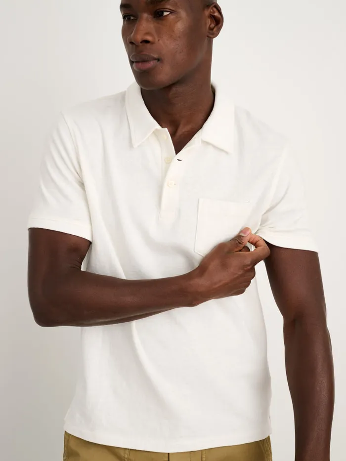 Men Alex Mill Tees Polos Vintage Wash Polo Off White