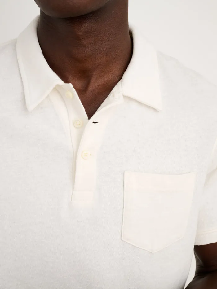 Men Alex Mill Tees Polos Vintage Wash Polo Off White