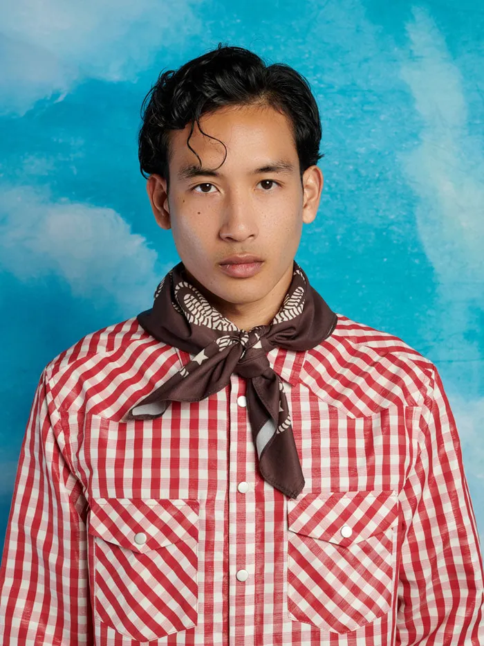 Men Arlo Printed Scarf Brown Sister Jane