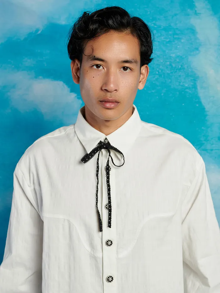 Men Arlo Western Shirt Pearled White Sister Jane Shirts