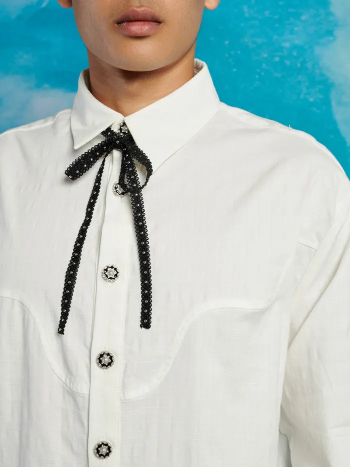 Men Arlo Western Shirt Pearled White Sister Jane Shirts