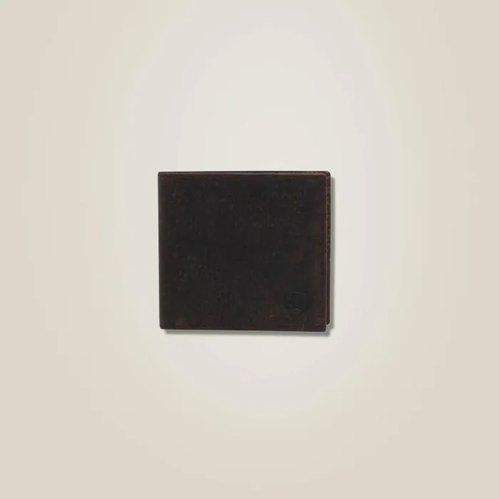 Men Bags and Wallets Ariat Bifold Wallet Logo Brown Rowdy