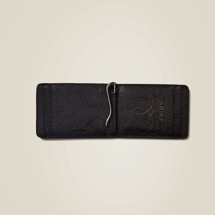 Men Bags and Wallets Ariat Bifold Wallet Tan Floral Logo Embroidery Tan