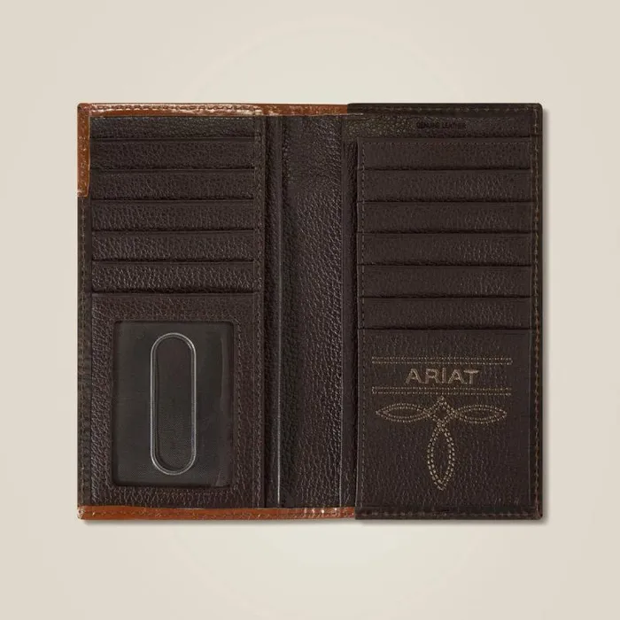 Men Bags and Wallets Ariat Braided Trim Rodeo Wallet Brown Men Bags and Wallets Ariat Braided Trim Rodeo Wallet Brown