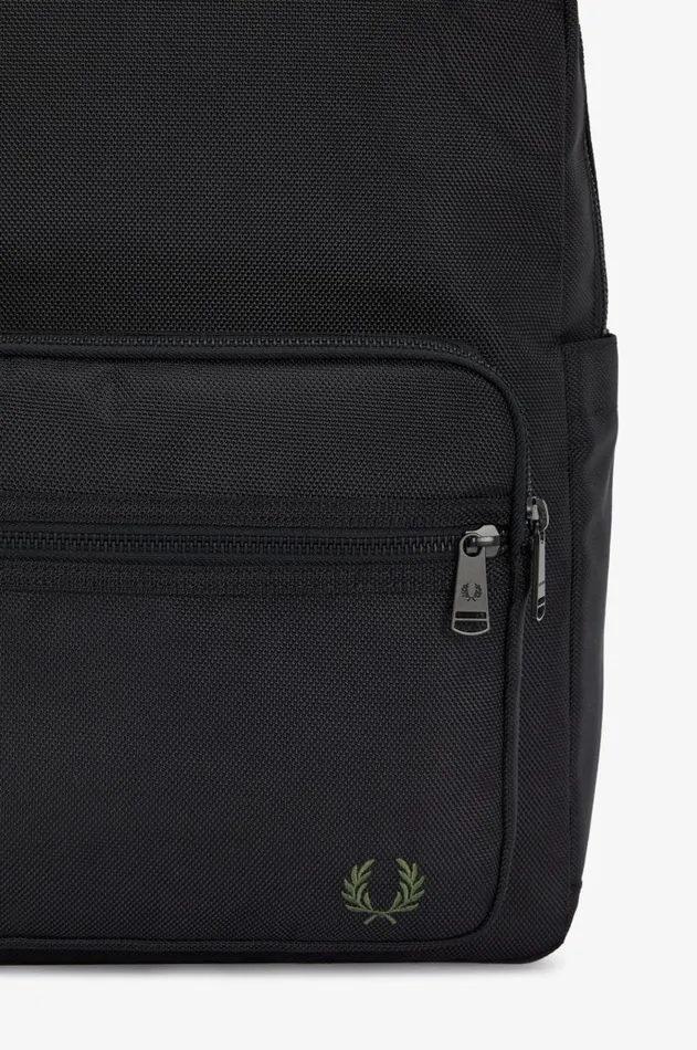 Men Bags Fred Perry Ballistic Nylon Backpack Black