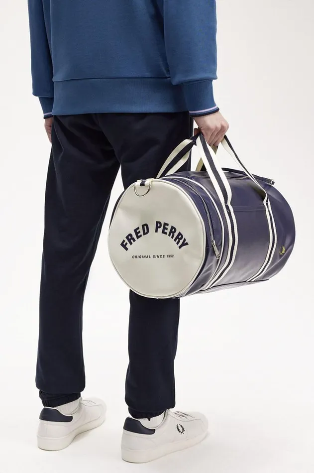 Men Bags Fred Perry Classic Barrel Bag Carbon Blueecru