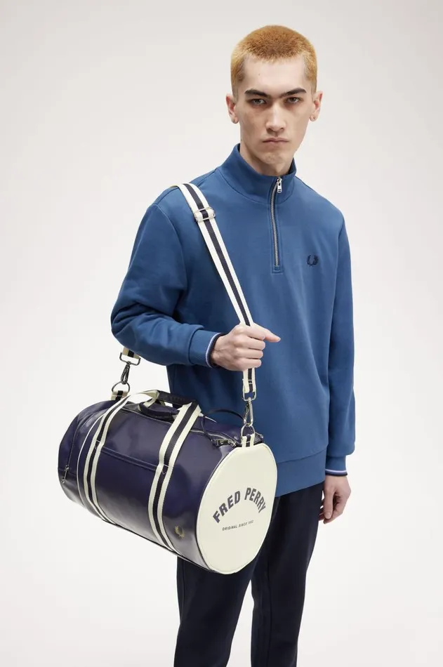 Men Bags Fred Perry Classic Barrel Bag Carbon Blueecru